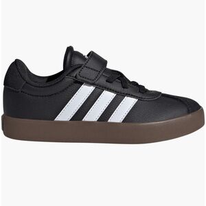 Adidas VL Court 3.0 Casual Toddler Boy Little Kid Size 10.5M Black White Gum NIB